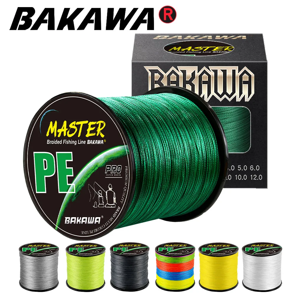 

BAKAWA Braided Wire X4/X8 100/300m 7 Color All For PE Fishing Line MaxDrag 85LB Multifilament For Saltwater Weave Extreme Pesca