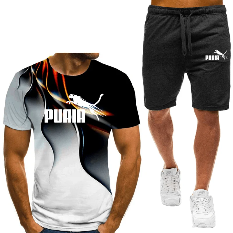 

Комплект с мангой для мужчин, футболка для манги и pantalones, короткие спортивные шорты, Женская неформальная одежда