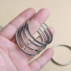 Heavy Duty Large Nickel Keyring Split Ring Set - 5 Pieces - 40mm (Keyrings)