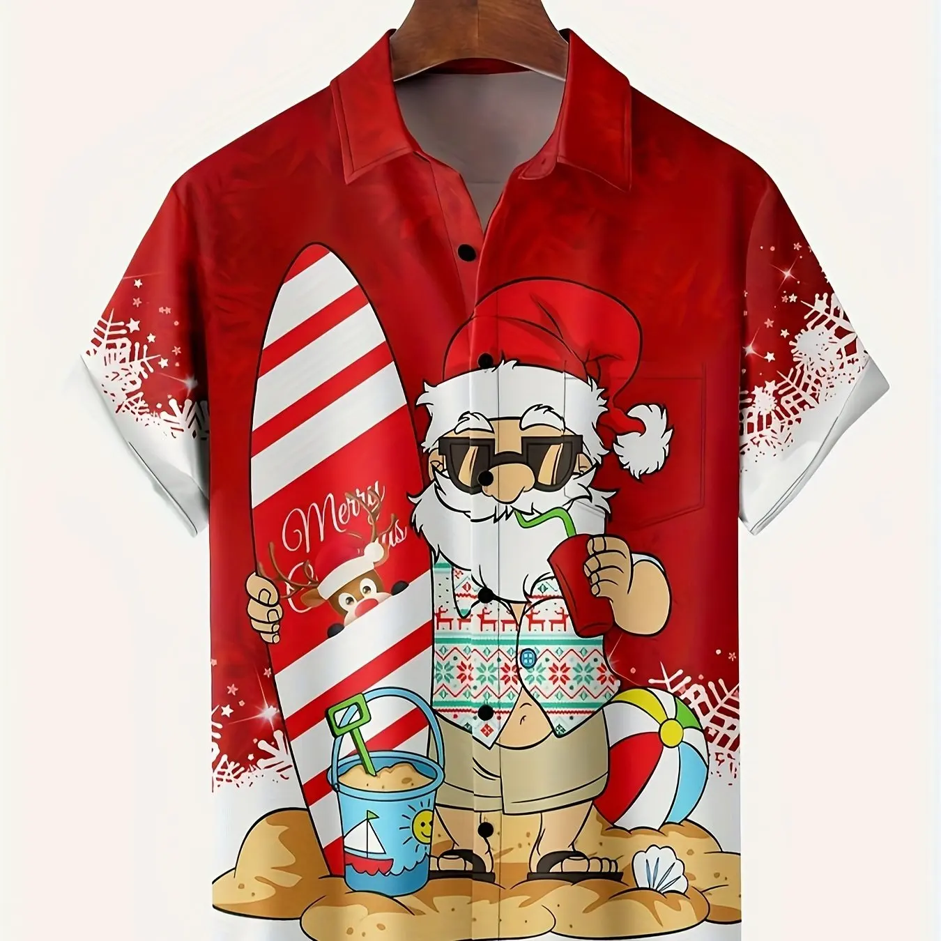 Children's Clothing Boy's Shirt Short Sleeve Blouse Cartoon Christmas Print Kawaii Kids Summer Clothes Shirts