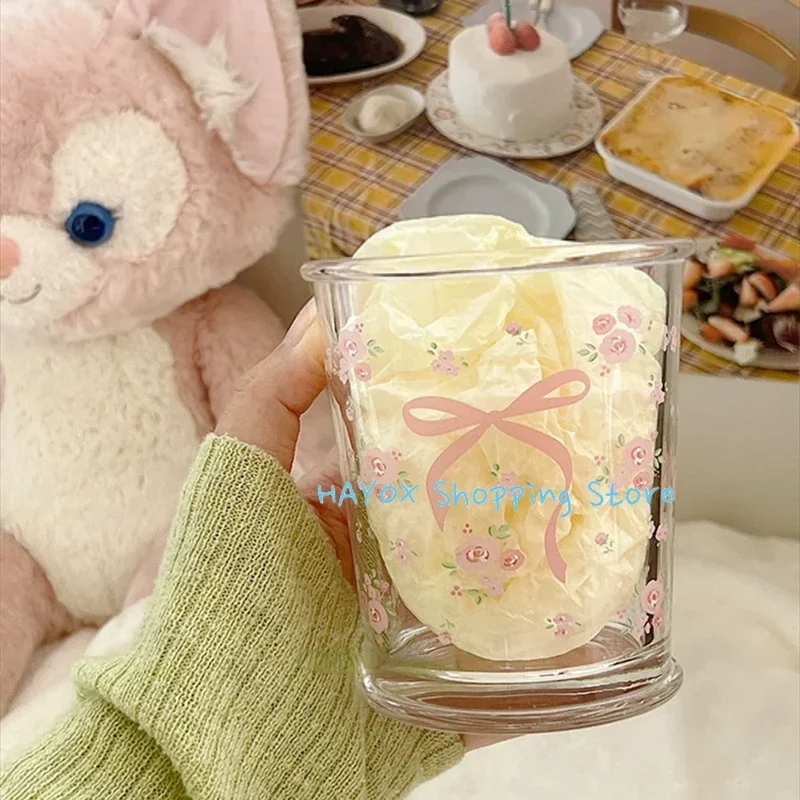 Tazza In Vetro Con Fiocco Rosa 3D: Stile Coquette Per Caffè, Tè E Latte, Regalo Perfetto