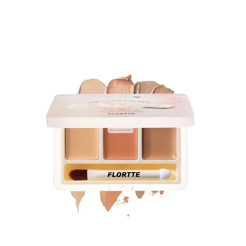 FLORTTE Three-Color Concealer Palette Two-Color Highlight Palette Dark Circles Brightening Concealer