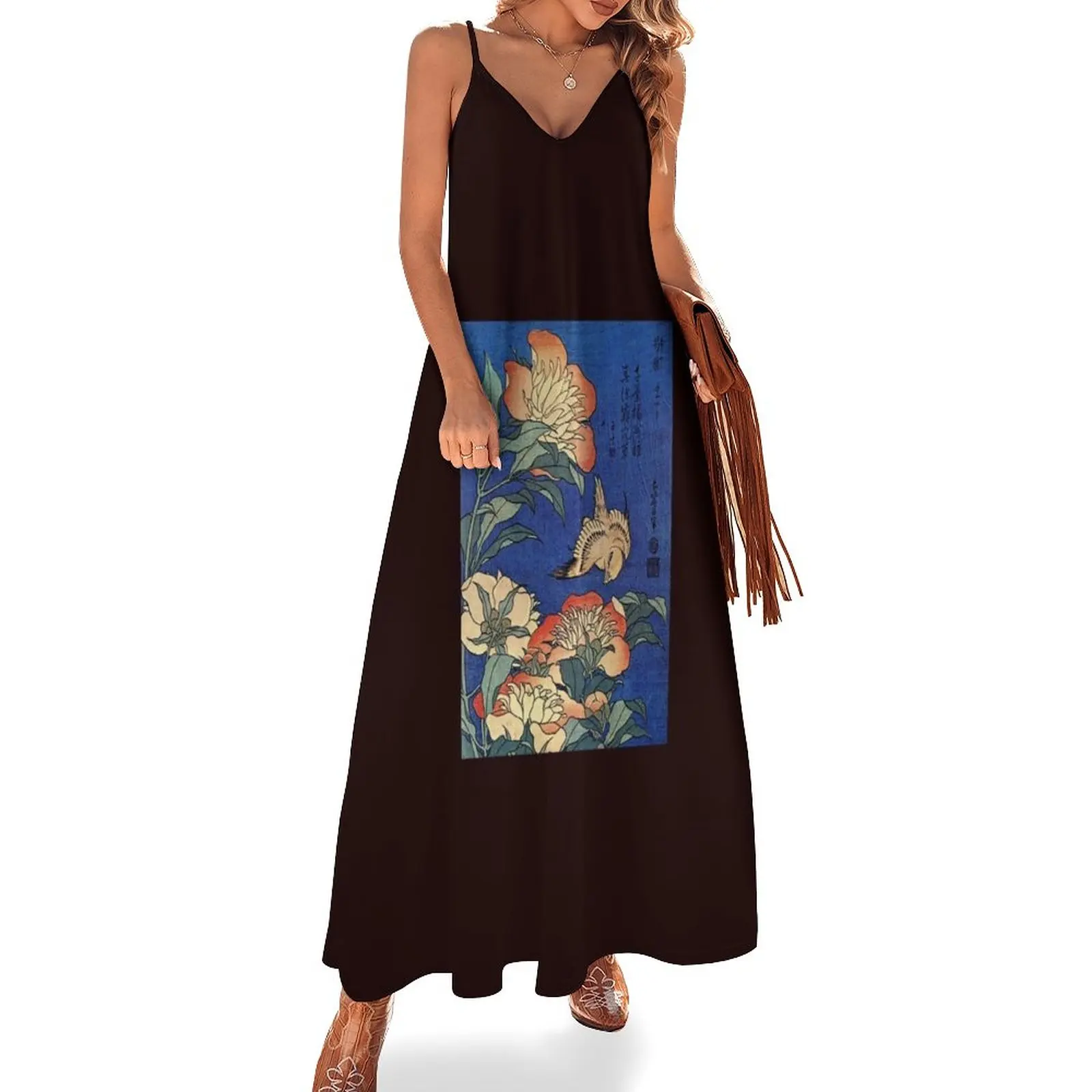 

Flowers' by Katsushika Hokusai (Reproduction) Sleeveless Dress women party dresses Casual dresses