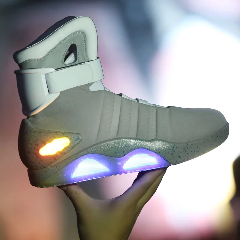 New Boots for Men,Women,USB Rechargeable Glowing Shoes Man Winter Boots Party Shoes Cool Soldier Boots Back to Future