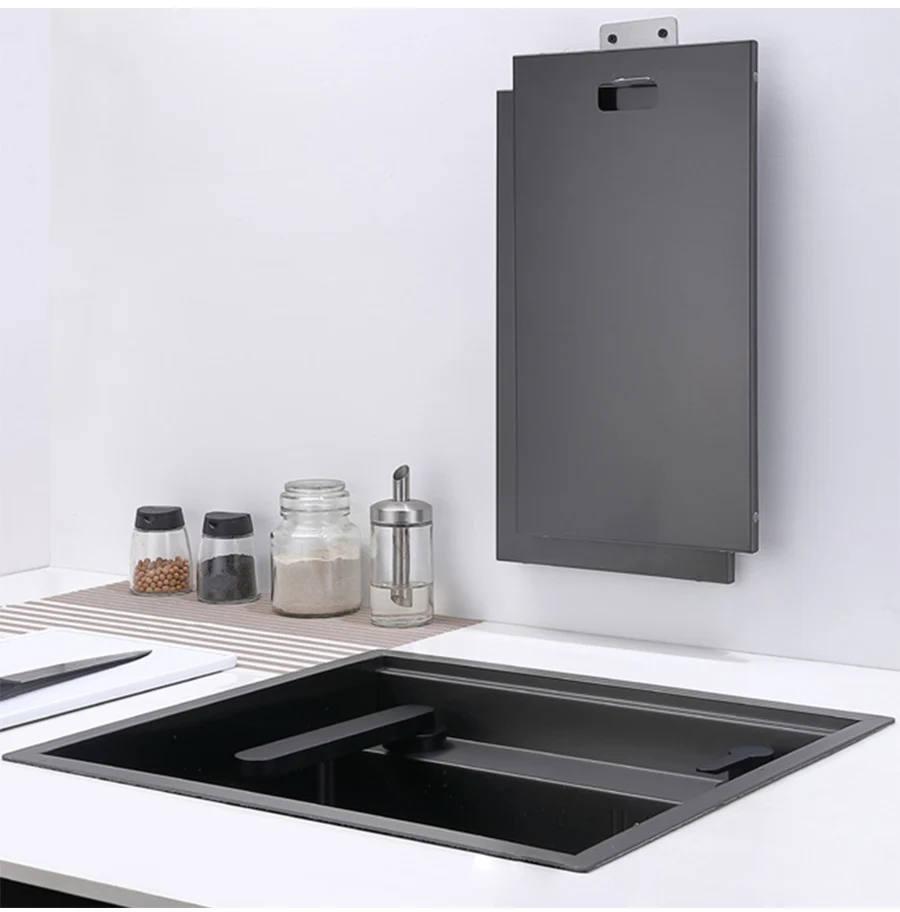 Double Cover Hidden Sink, Preto