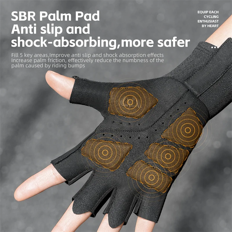 WEST BIKING Summer Cycling Gloves Half Finger Breathable Shockproof Road Racing Gloves Men Women MTB Bicycle Gloves Sports Gear 2