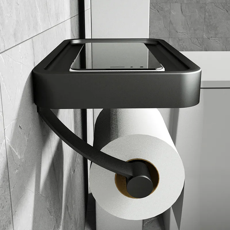 Portarrollos Papel higienico Adhesivo Negro Mate para baño - Soporte Papel  higienico Adhesivo - Portarrollos baño sin Taladro - Accesorios baño sin  Taladro Negro - Porta Papel higienico de baño : : Bricolaje y  herramientas