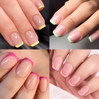 120/240 pièces français court carré faux ongles 12 tailles couverture complète presse sur ongles brillant français faux bout des doigts pour les femmes bricolage ongles & 5
