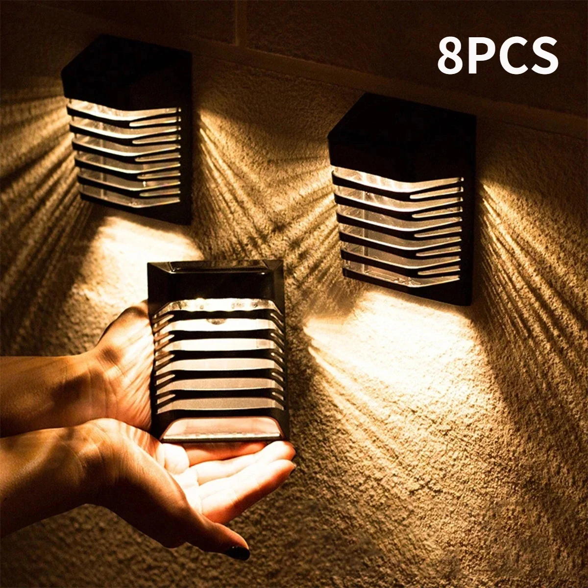 

Solar LED Light Outdoor Solar Fence Lights Waterproof Deck Lights Wall Lamp Retro LED Lantern Garden Decor