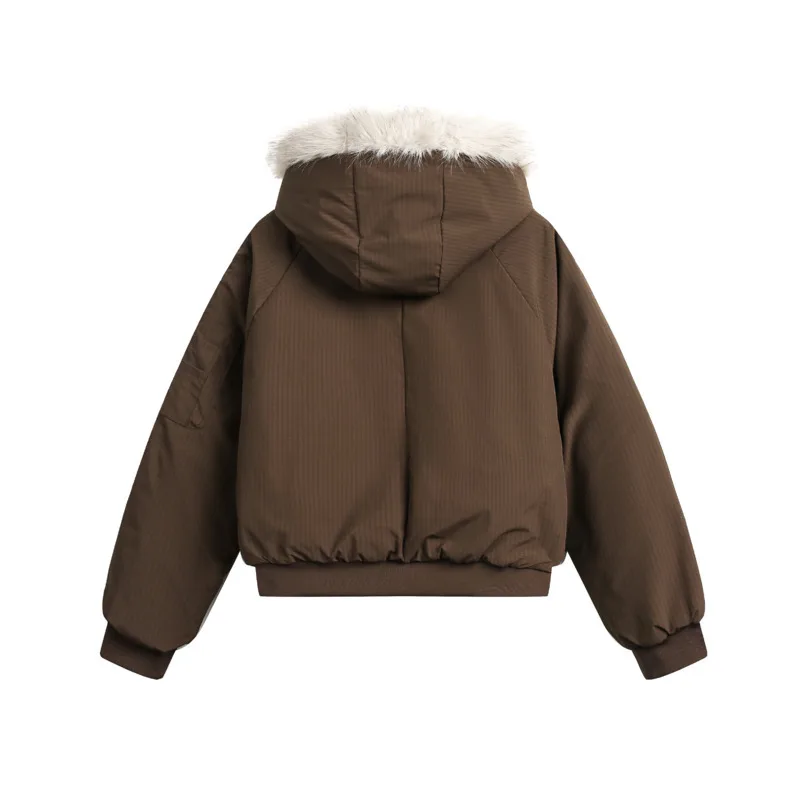 FEWQ Men Cotton Padded Jacket 2024 Korea Fashion Warm Autumn Winter With Hat Male Coat Solid Color Casual Loose CPG2188 2