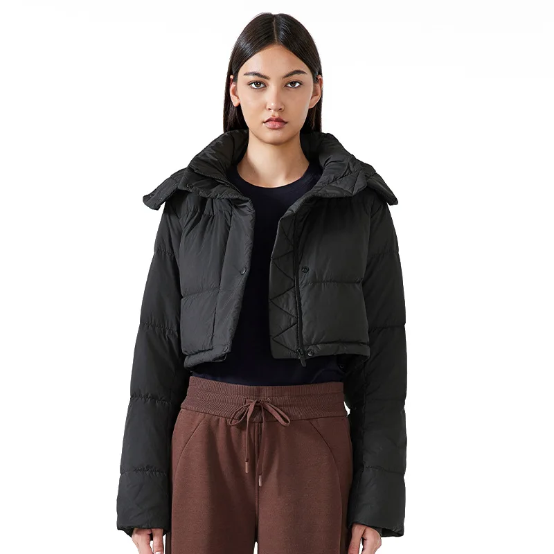 Mermaid Curve New Hooded Down Jacket Women's Detachable Hooded All-match Jacket Windproof Waterproof Sports Top