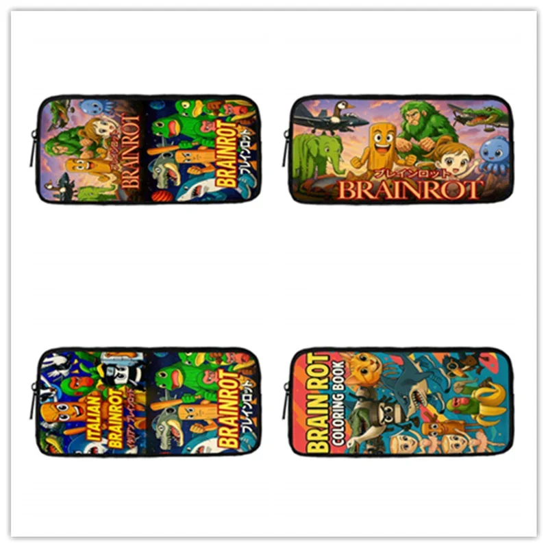 brainrot Pencil Bags for Child,Cartoon Brain Rot Child School Pencil Bags for Gilrs,Large &Simple Pencil Case for Kids 1