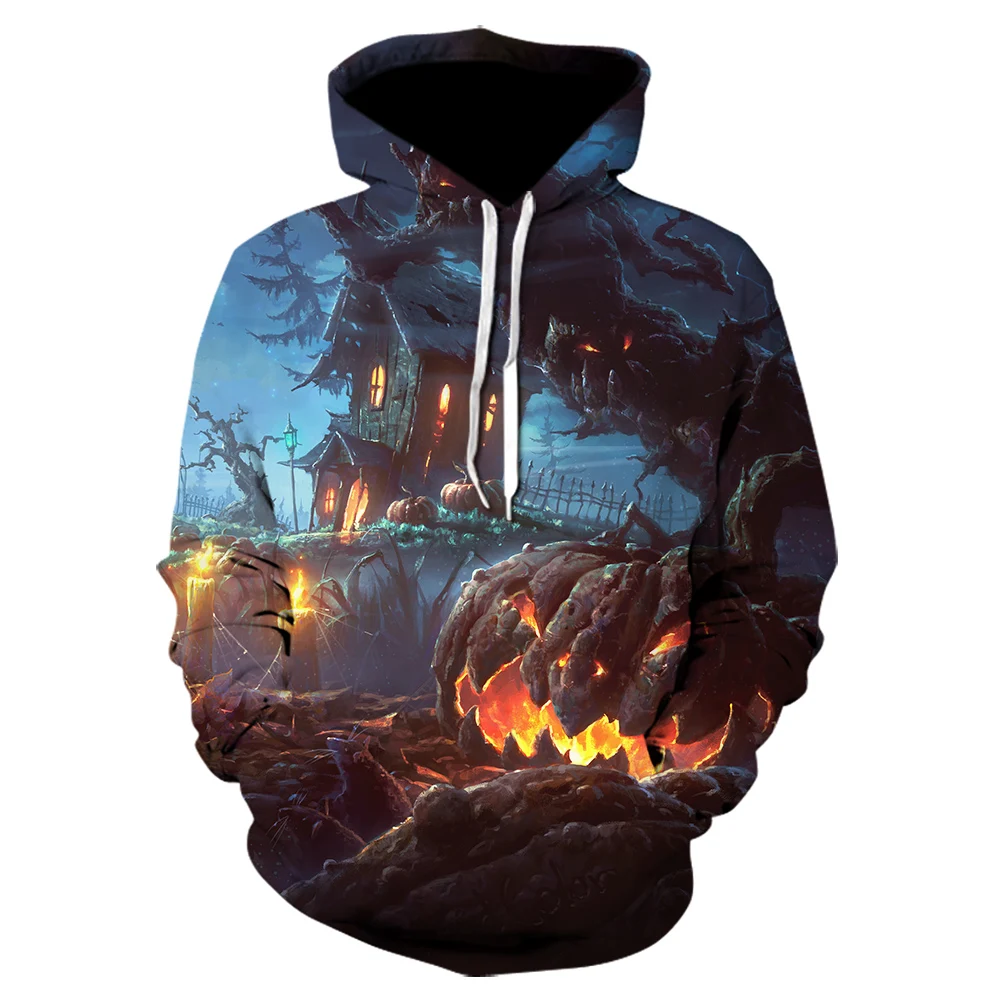

Halloween Fried Street Essential Horror Cosplay kids sweatshirts 3D Print Classic Pumpkin Head Hoodies Men Casual Hooded Autumn