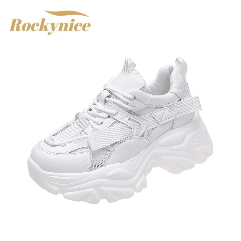 

Summer Sneakers Women Chunky Shoes 2022 Designer Casual Sport Shoes Breathable Mesh Platform Sneakers Woman 7CM Zapatillas Mujer