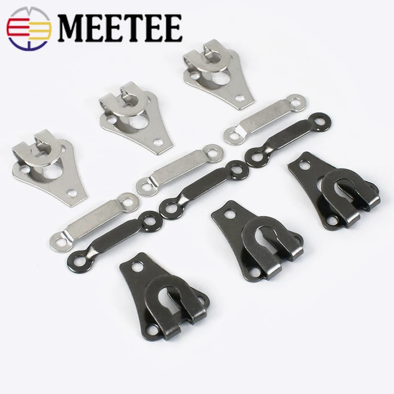 Trousers Pants Metal Buttons Women Skirt Buckle Sew-on Suit Coat Garment Hooks 50/100sets
