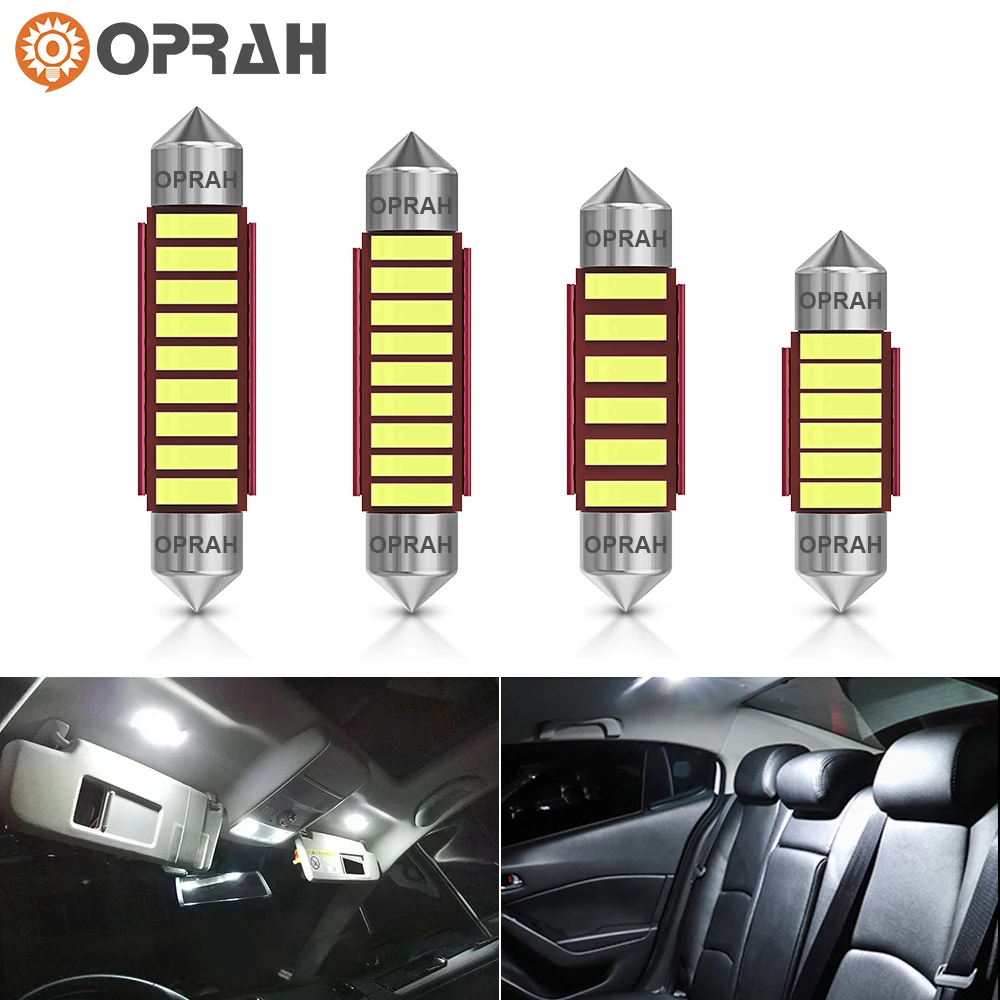 C5W C10W Festoon LED Bulbs - 31mm To 43mm CANBUS COB For Interior & Number Plate