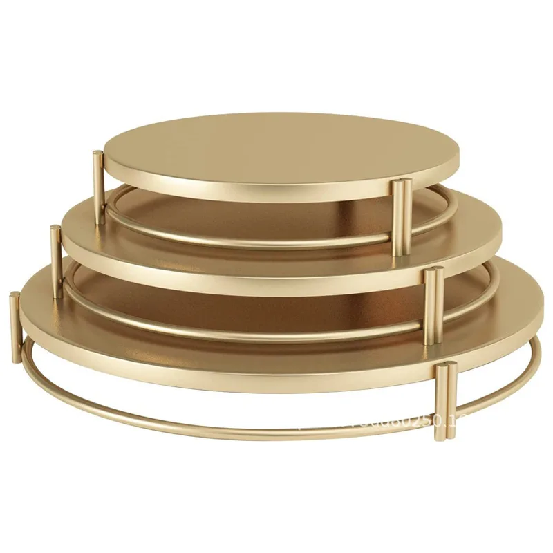 

Yama European style cake shelf fruit inventory heart plate creative golden dessert table tray iron single-layer cake plate