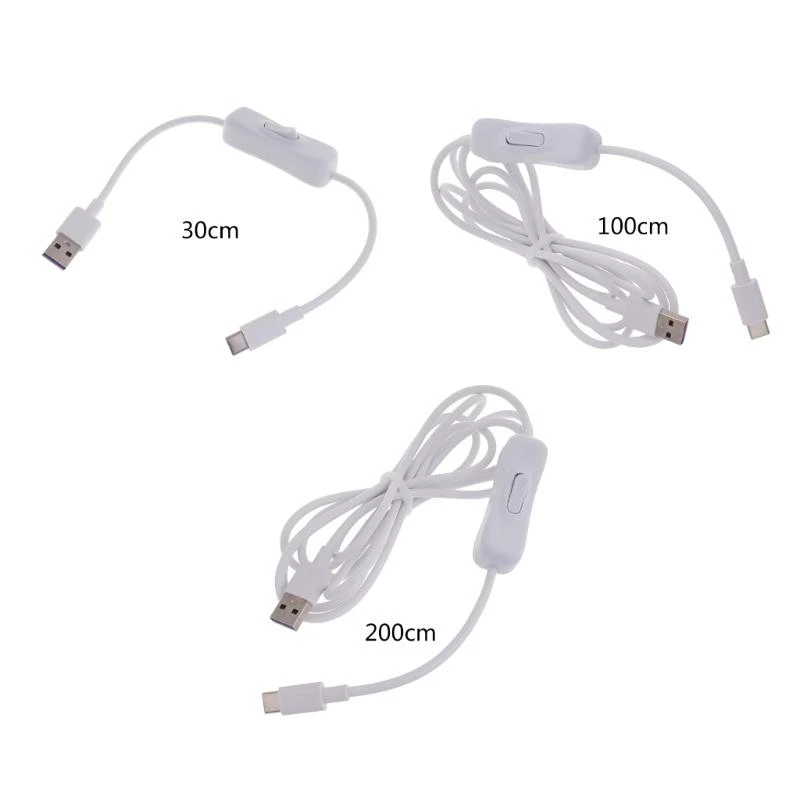 USB-C Extension Cable with On/Off Switch for Data Transfer and Charging
