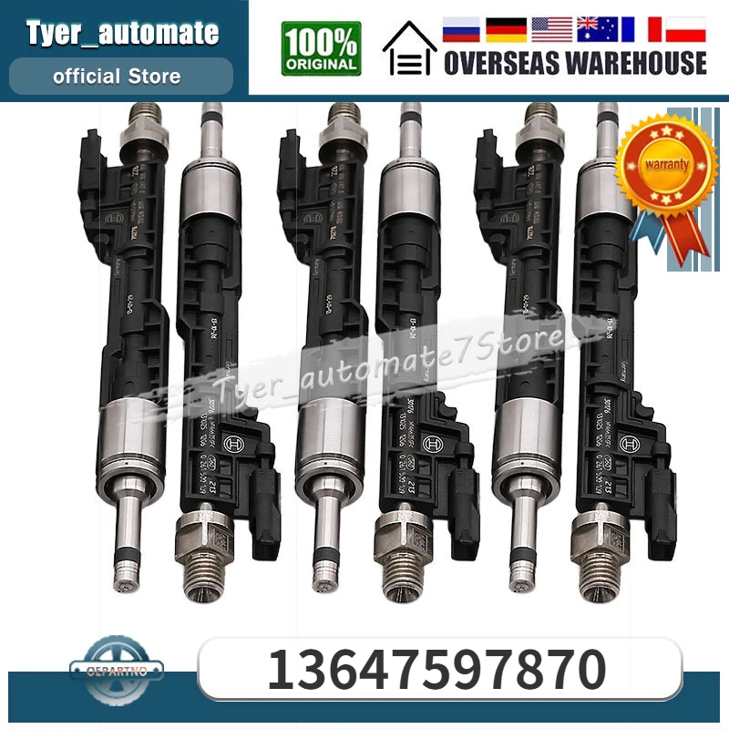 

For BMW X6 X5 X3 X1 535i xDrive 535i 335i xDrive 335i 135i 640i 740Li 740i 640i Gran Coupe 6Pcs GDI Fuel Injector 13647597870