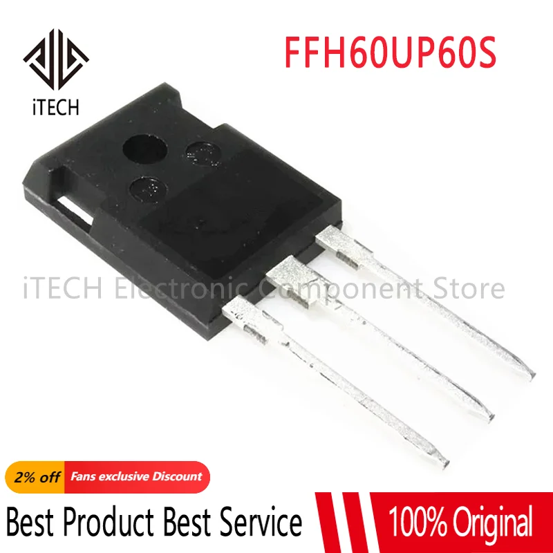 

5 шт., ультратонкий выпрямительный диод FFH60UP60S FFH60UP60STU 60UP60S FFH60UP40S TO-247 60A 600V