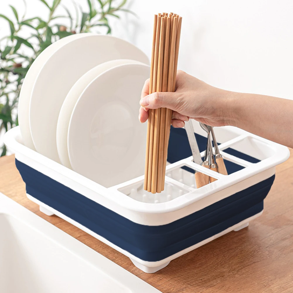 Foldable Dish Drying Rack Folding Household Storage Holder Portable Bowl Tableware Lid Drain Rack Kitchen Accessories Organizer