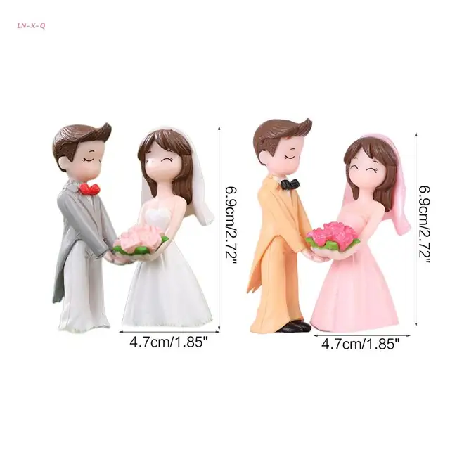51BA Couple Doll Craft Decorative Small Ornaments Handicraft Plastic Decorations for Ceremony Reception Bar Photo Booth 6