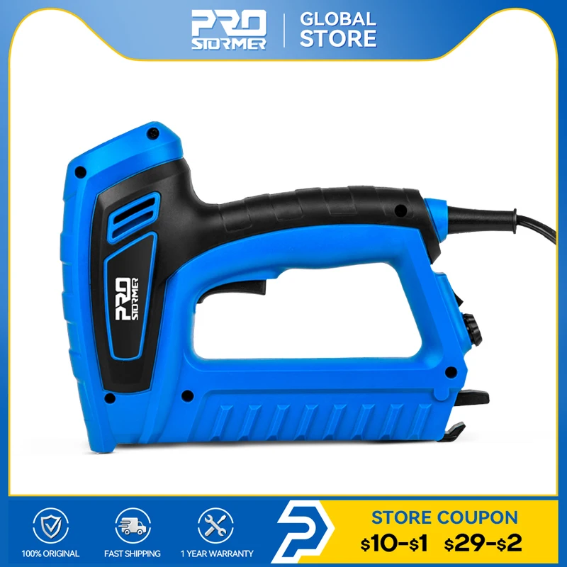 

2000W Electric Staple Gun 220V-240V Power Adjustable Nail Gun Furniture Woodworking Upholstery Tools Nailer Stapler PROSTORMER