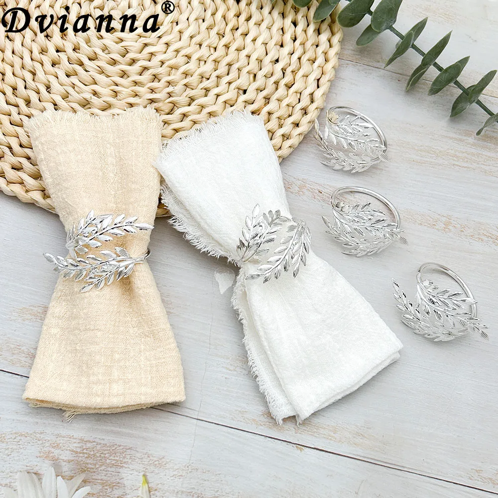 

20 шт., серебряные кольца для салфеток