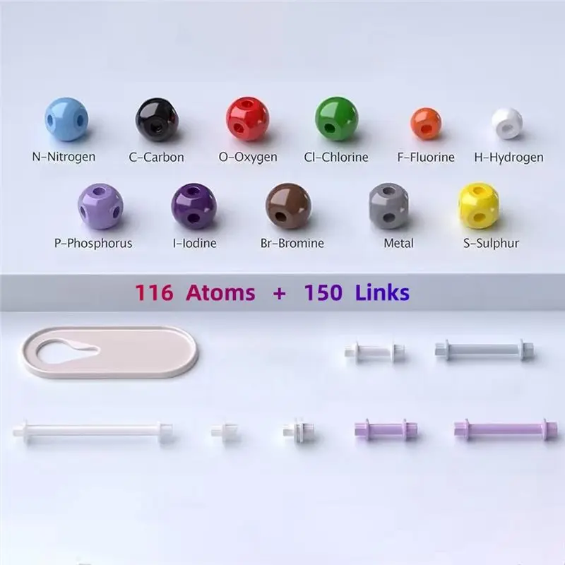 E-Easy To Use-267Pc 화학 분자 모델 유기 화학 분자 구조 모델 교육용 키트 교사, 친구, 가족용