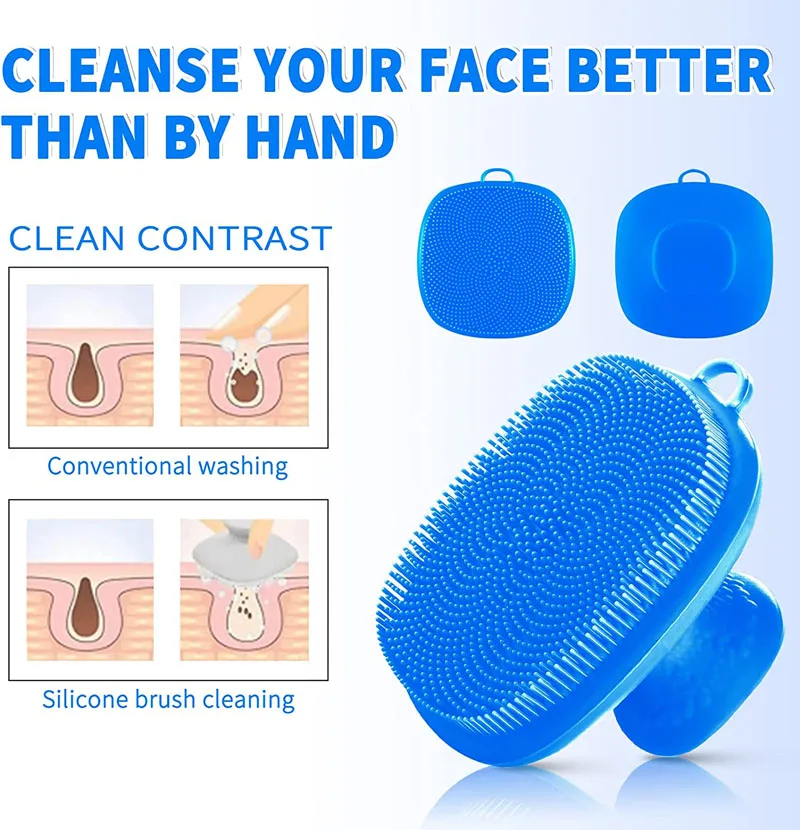 Facial Cleansing Brush Silicone Face Scrubber for Men and Women Facial Cleansing Brush Manual Cleansing Skin Care Brushes