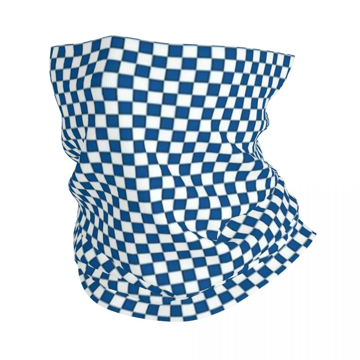 

Blue Checkerboard Bandana Neck Cover Printed Checkered Balaclavas Face Scarf Warm Headband Running for Men Women Adult Winter