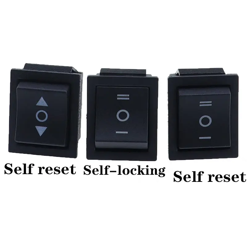 1PCS KCD4 25X31mm Black Rocker Switch 6 Pin 3 Position ON-OFF-ON Double Reset/Latch Switch 16A 250V 20A 25A 125VAC - Image 3