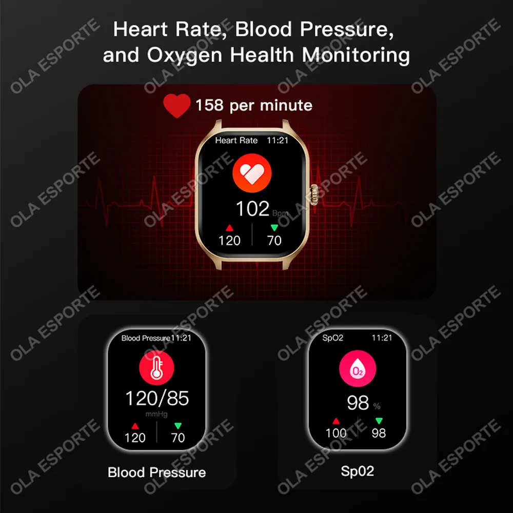 2026 New Smart Watch Android IOS Phone 2.01 Color Screen Bluetooth Call Blood Oxygen/Pressure Monitor Smart Watch Women Men Ma27 3