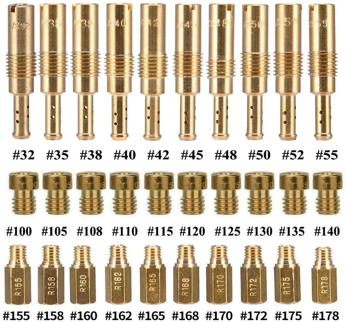 

Pack of 30pcs Motorcycle Carburetor Main Jets Slow Pilot Jets for PWK PWM Keihin OKO CVK NSR KSR Carb Set Injector Nozzle