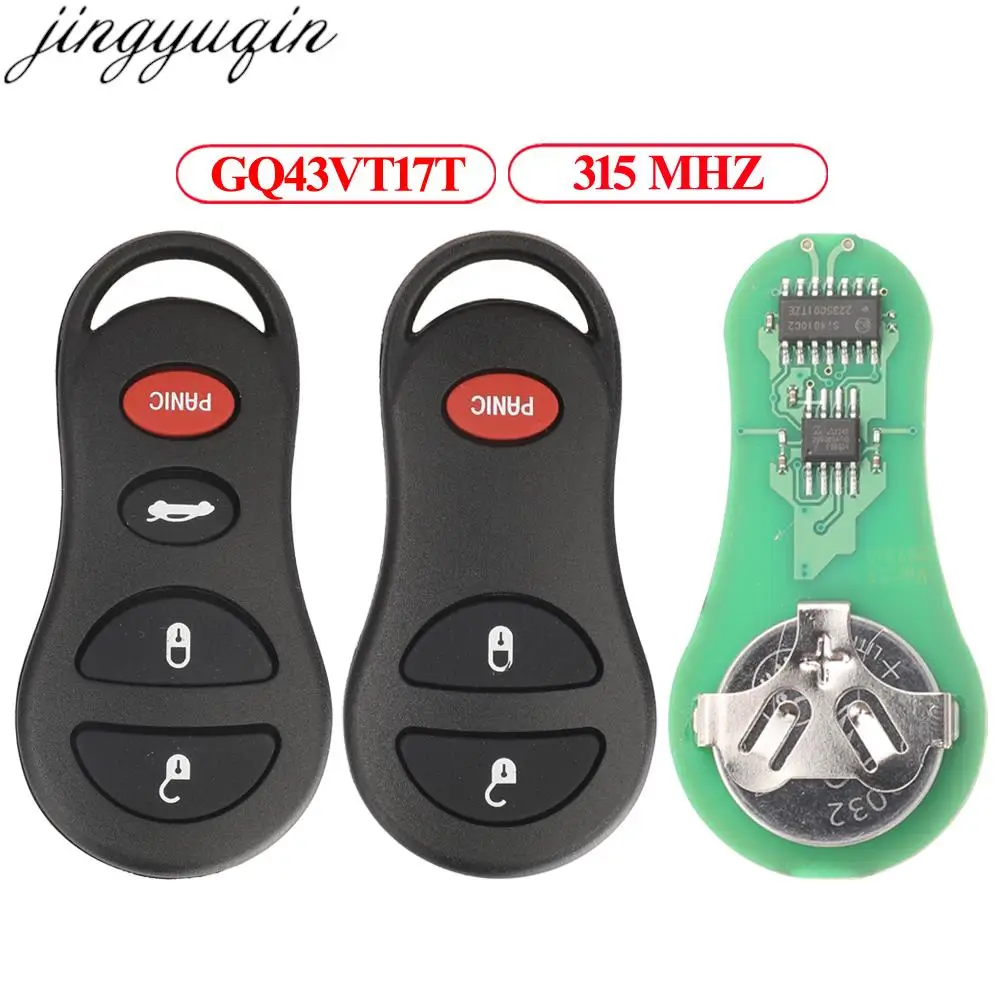 

Jingyuqin GQ43VT17T 3/4 Button Remote Car Key Alarm 315MHZ For Jeep Dodge Durango Chrysler 300M Concorde 2001 2002 2003 2004