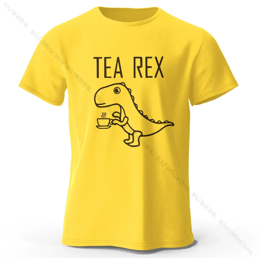 Tea-Rex Dinosaur Unisex 100% Cotton T-Shirt - Soft, Breathable, Fun & Quirky Short Sleeve Tee