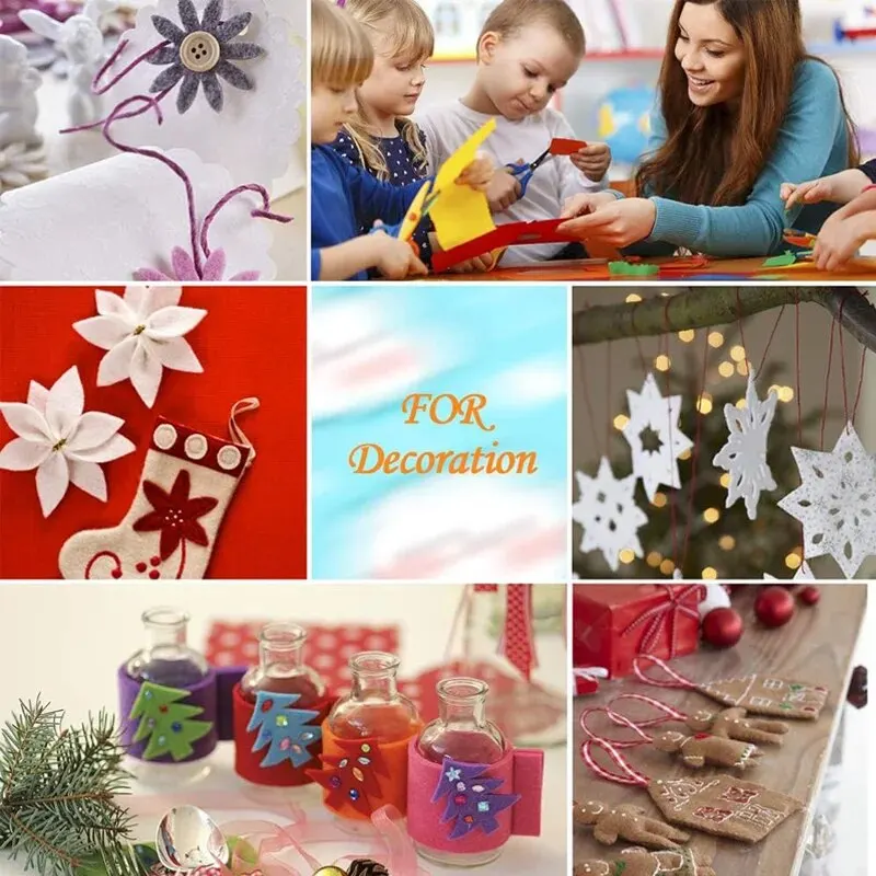 Non Woven Felt Fabric Sheet Assorted Color Squares 40Pcs For Kids DIY Sewing Crafts Patchwork School Project Decoration