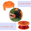 Trimmer Spool Line For Worx Replacement Grass Trimmer Line Spool Set For Worx Weed Eater 10FT/ 3.1M Weed Eater Edger Line String 3