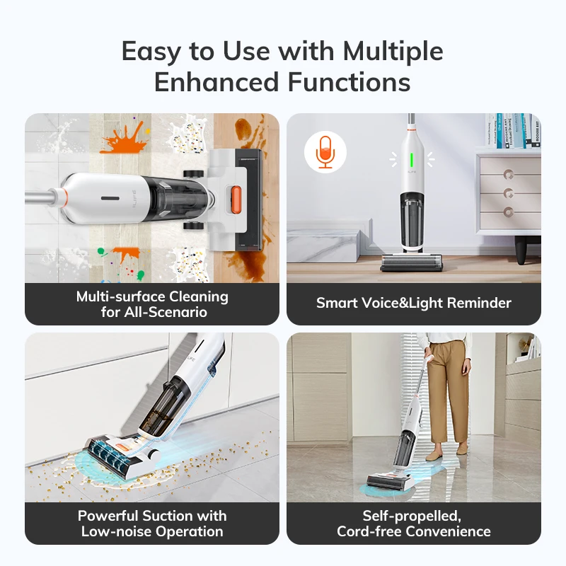 ILIFE W90 Cordless Wireless Wet Dry Cleaning Smart Washing Mop Robot,5500Pa Suction,1 Min Self Cleaning,Large Dual Water Tank 2