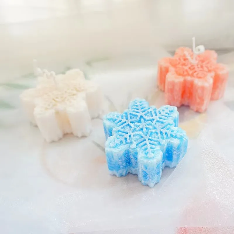 6 Cavity Snowflake Shape Silicone Mold for Making Soaps 3D Plain Soap Mold DIY Handmade Soap Cake Cookies Mould Soaps Making