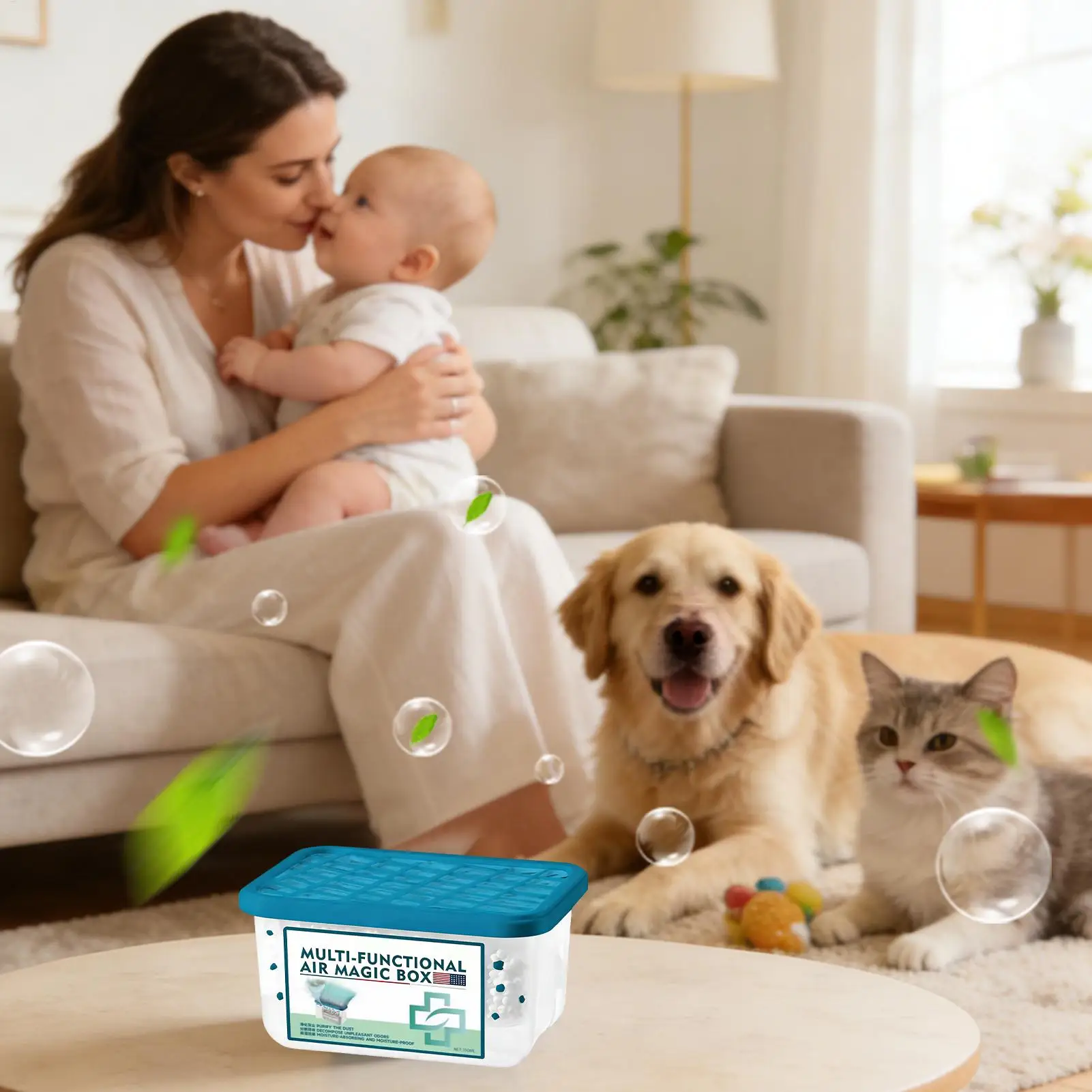 Compact 350ml Air Freshener and Purifier for Home Odor Control and Dust Removal