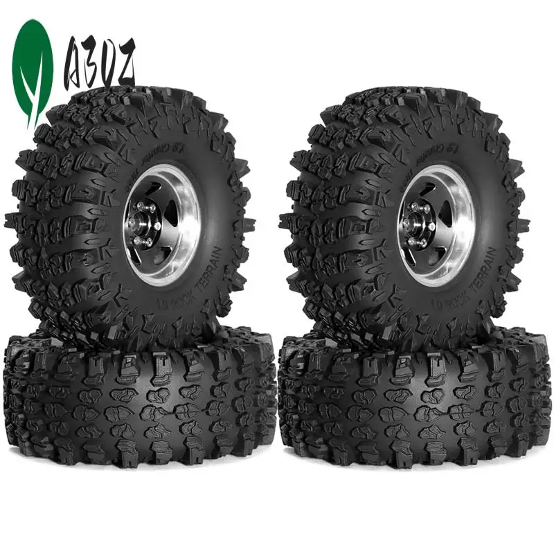 A30Z-4Pcs 1.9 Inch Metal Tire Wheels With 118Mm OD Tires For Axial ...