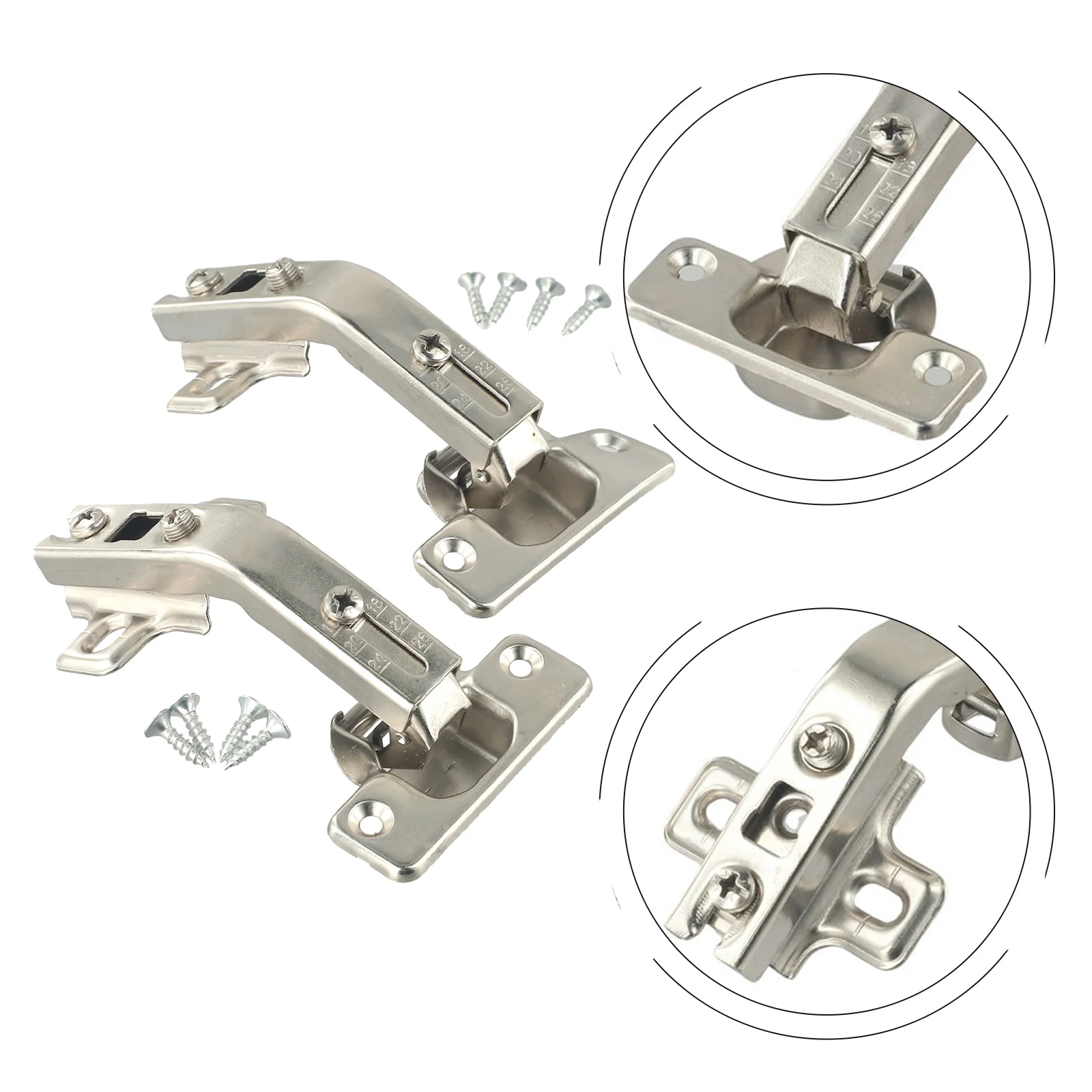 2pcs 135 Degree Door Hinges Corner Cabinet Door Hinges Combination  Plate Screws Set Kitchen Cupboard Furniture Hinges Hardware