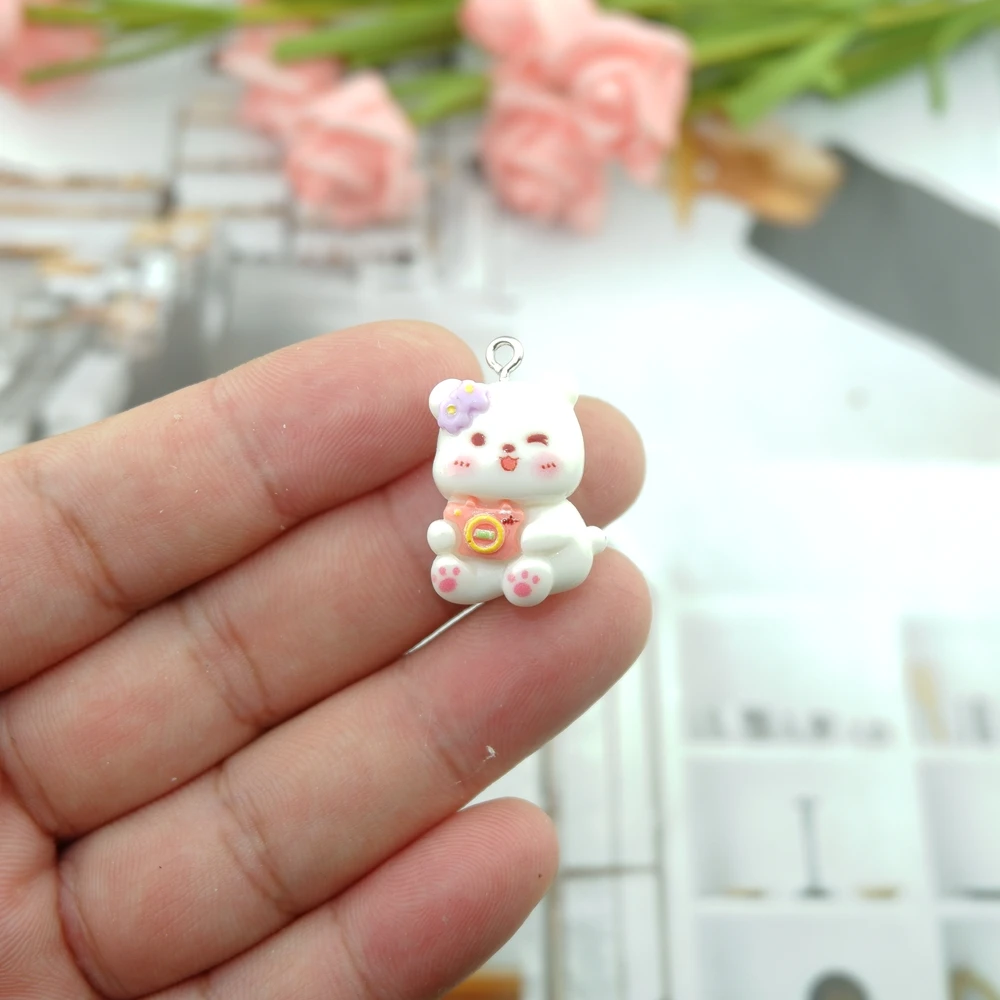 수지 토끼 참 장식품, 쥬얼리 제작용 DIY 귀걸이 팔찌 펜던트 액세서리 부자재 대량 도매