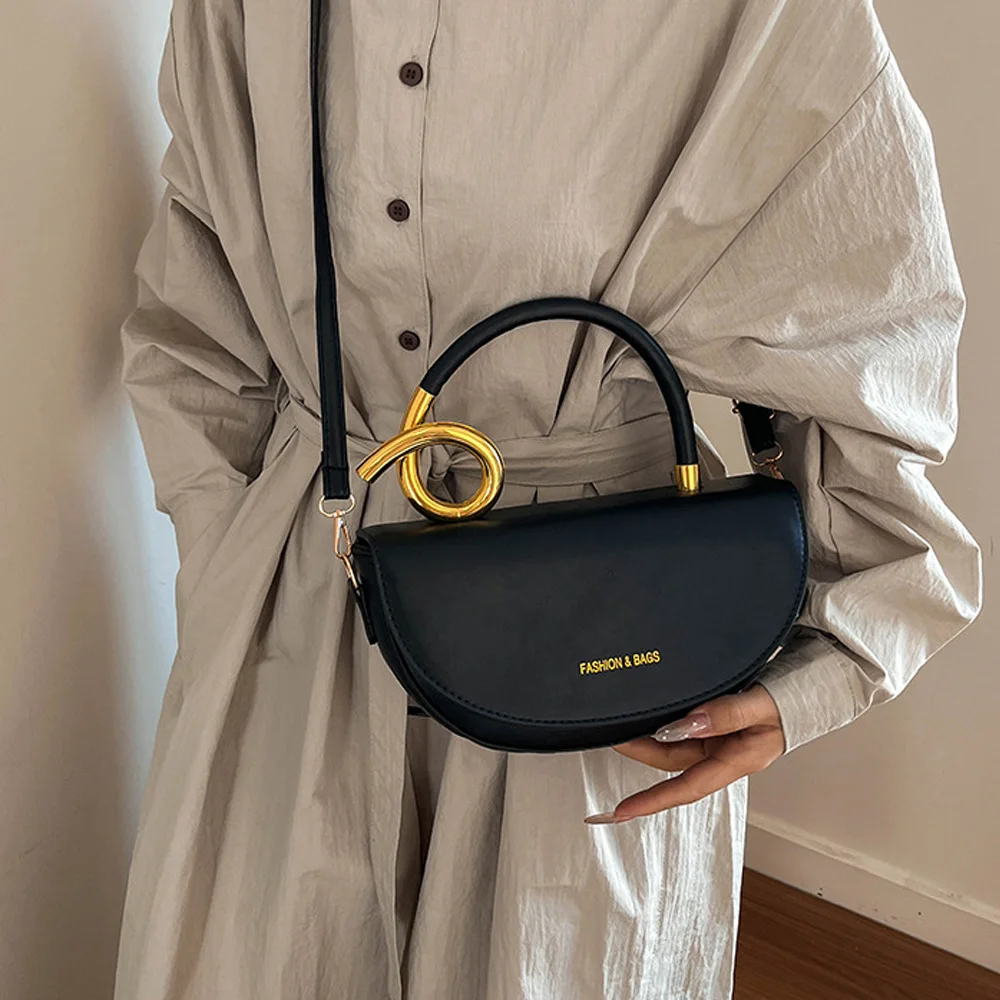 Borsa a tracolla singola stile sella con tracolla, trendy ed elegante, con una texture di alta qualità. Perfetto per - immagine 5