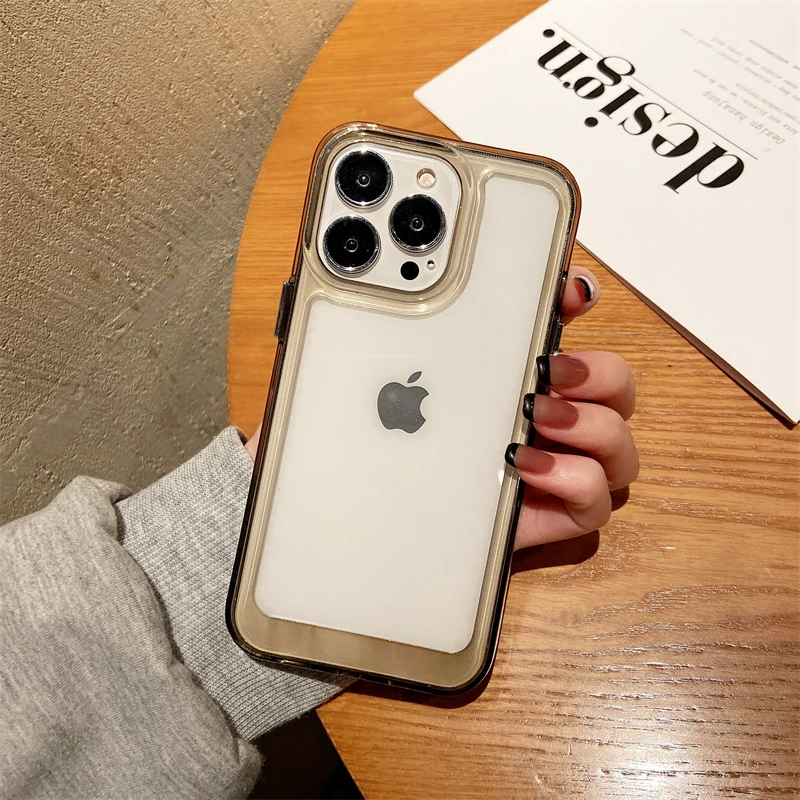 Transparent Shockproof Acrylic Phone Case with Silicone Bumper