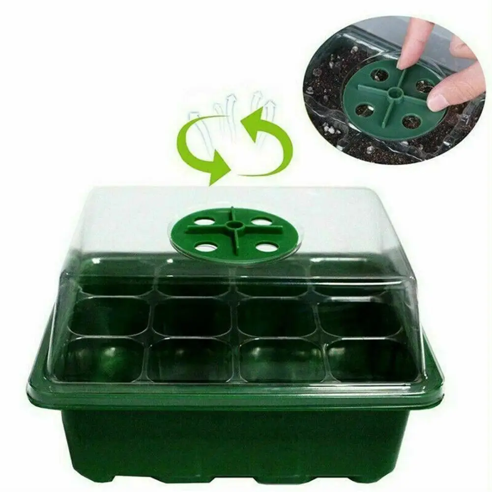 12 Vassoi Per Semi Set Rettangolo Radice Profonda Grow Box Indoor Outdoor Cell Seedling Starter Tray Vasi Per Piante Per Fiori Bonsai Erbe