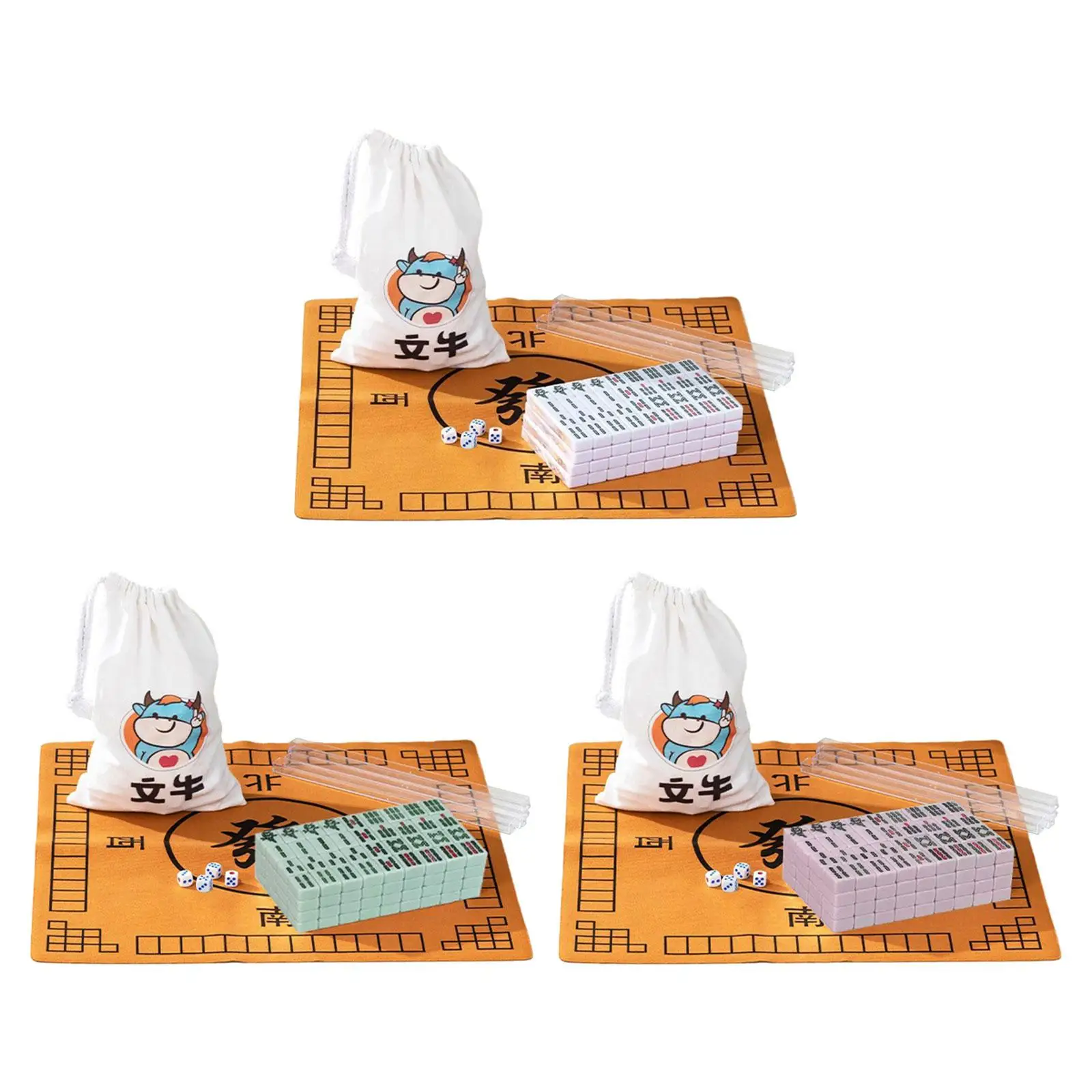 Mini Mah Jong Game Set Portatile 144 Piastrelle Per La Casa Delle Vacanze Capodanno Cinese