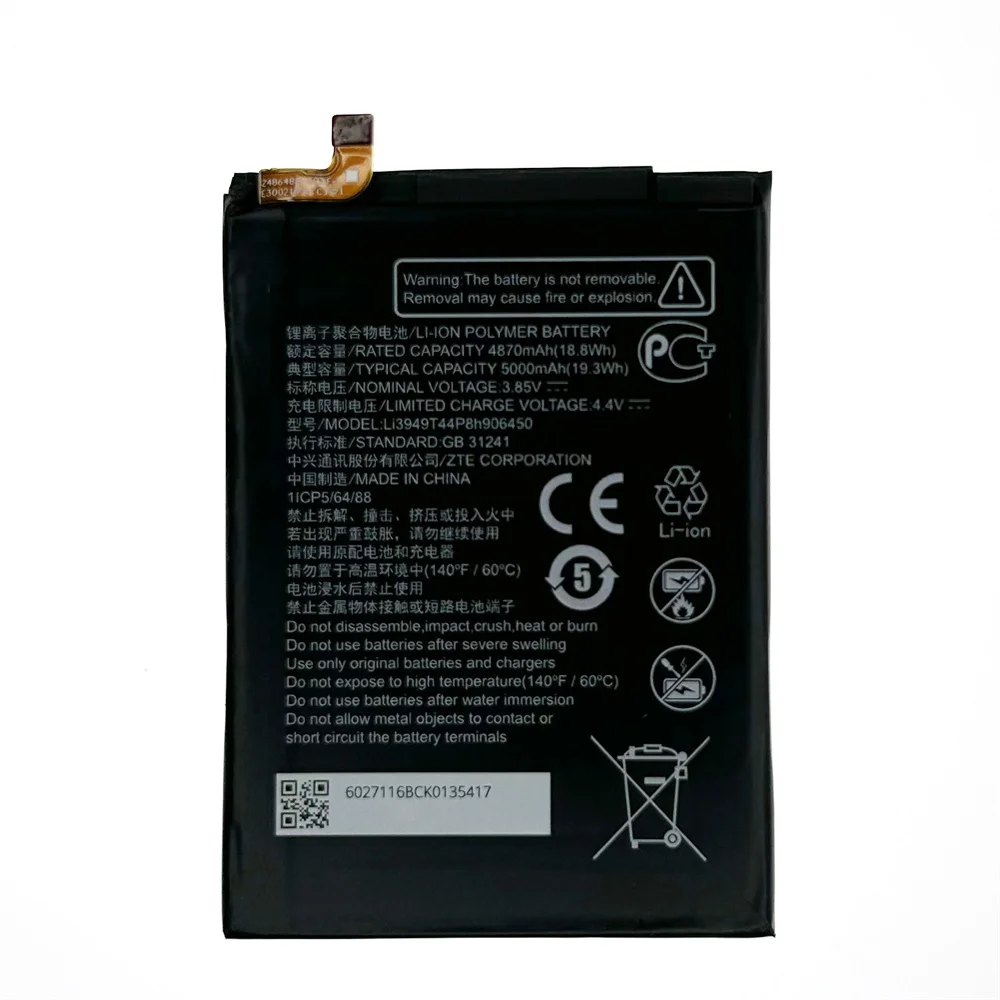 Genuine Li3949T44P8h906450 5000mAh Battery For ZTE Blade A52 4G
