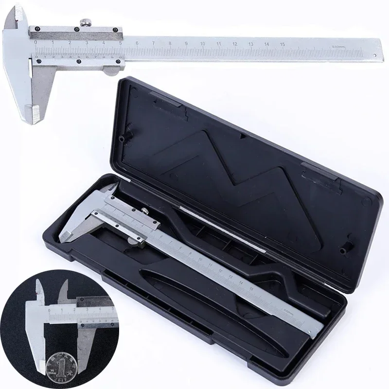 150mm Vernier Caliper - Carbon Steel Precision Measuring Tool, 0.02mm Accuracy